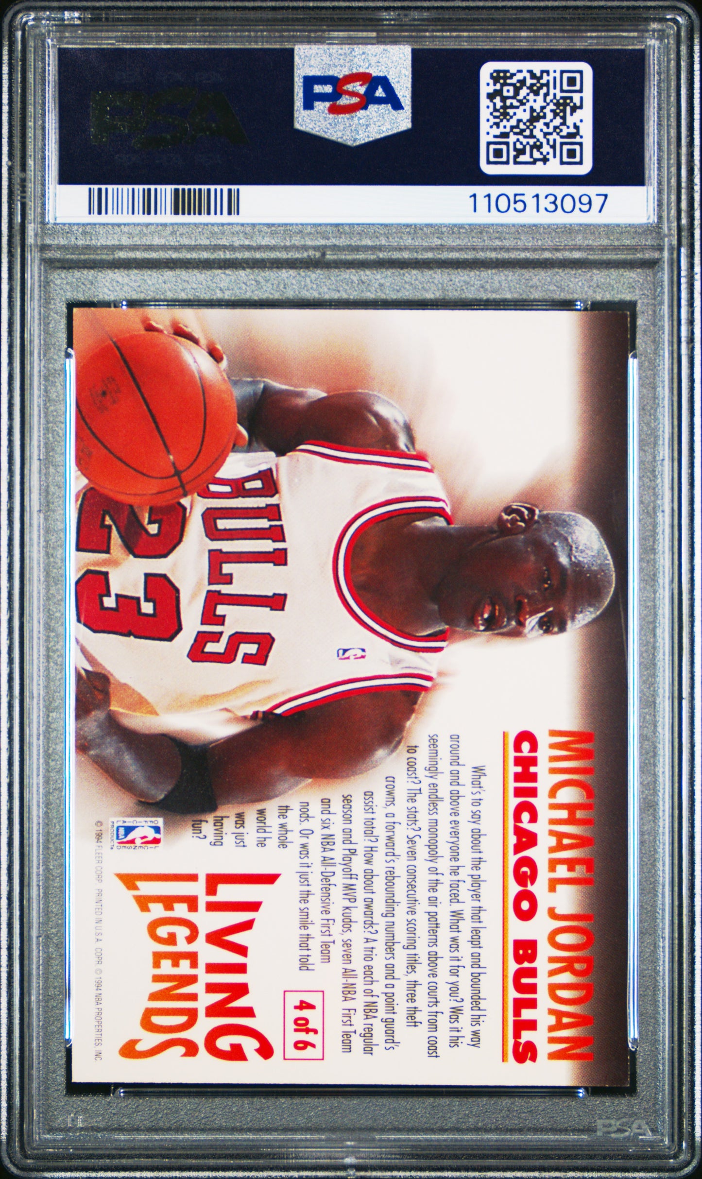 1993 Fleer Living Legends Michael Jordan #4 PSA 9