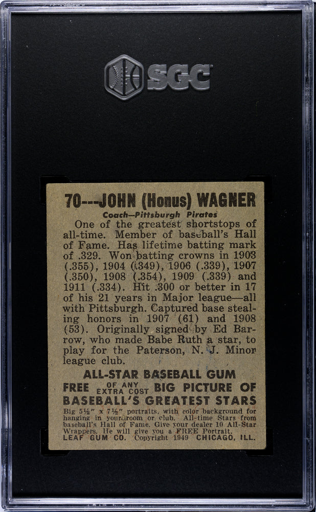 1948 Leaf Gum Co. John Wagner #70 SGC 2.5