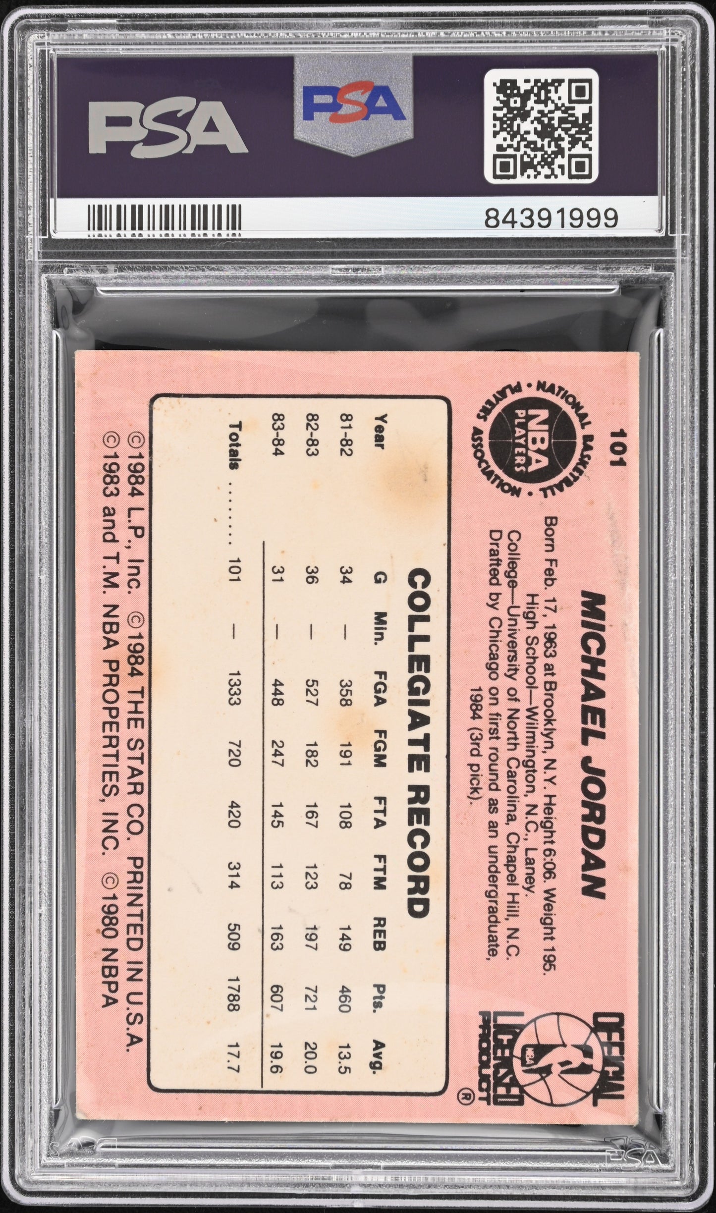 1984 Star Michael Jordan #101 PSA 2