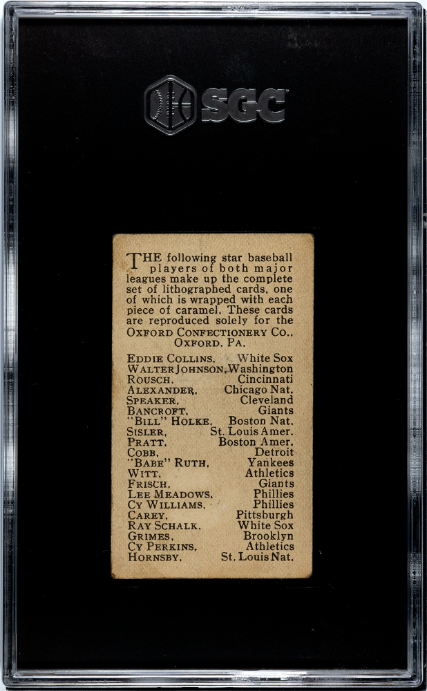 1921 Oxford Confectionery Co. (E253) Walter Johnson SGC 1.5