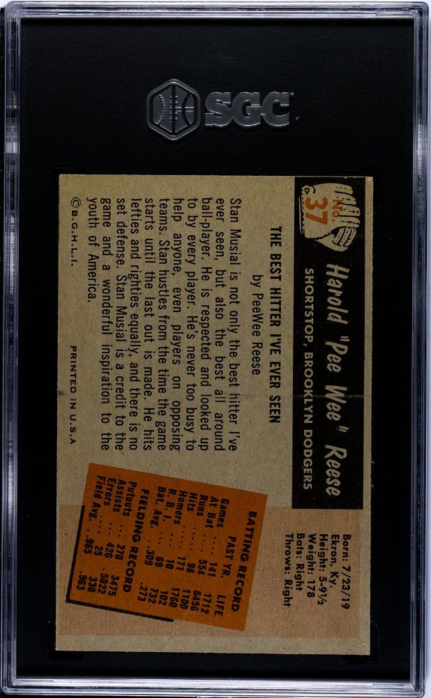 1955 Bowman Pee Wee Reese #37 SGC 1