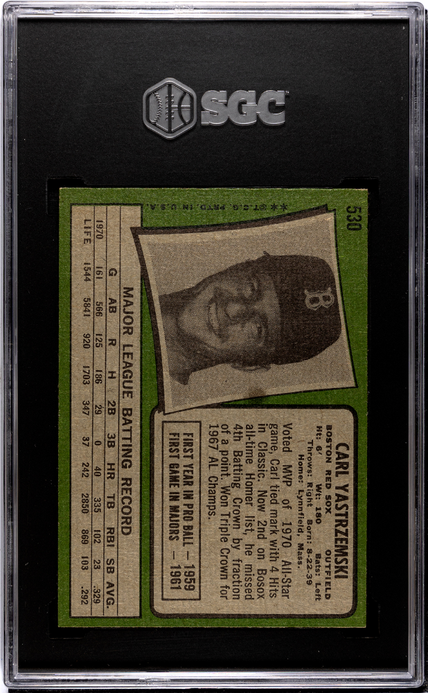 1971 Topps Carl Yastrzemski #530 SGC 7
