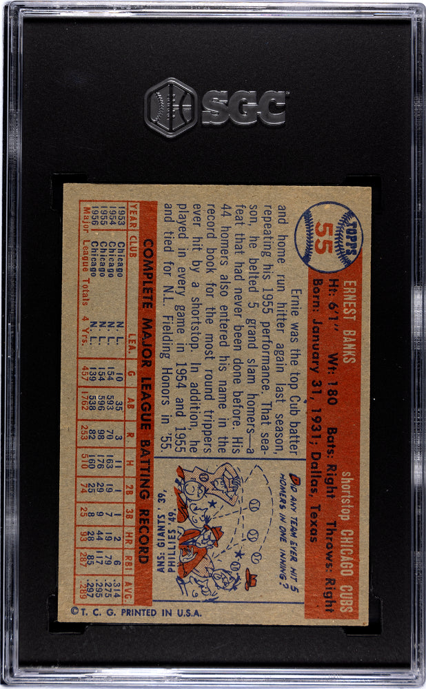 1957 Topps Ernie Banks #55 SGC 5