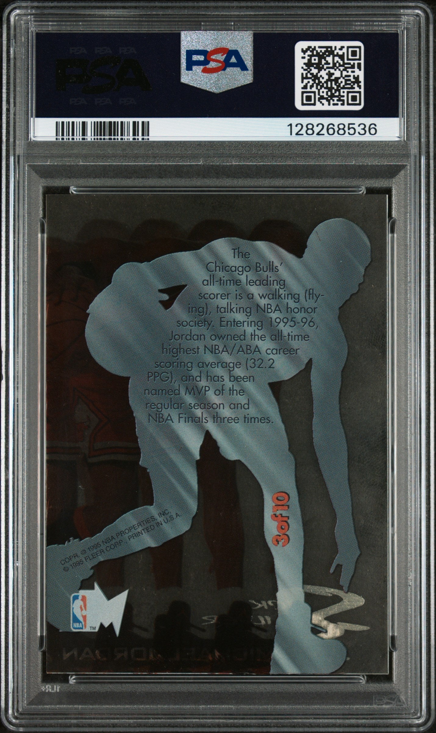 1995 Metal Slick Silver Michael Jordan #3 PSA 9