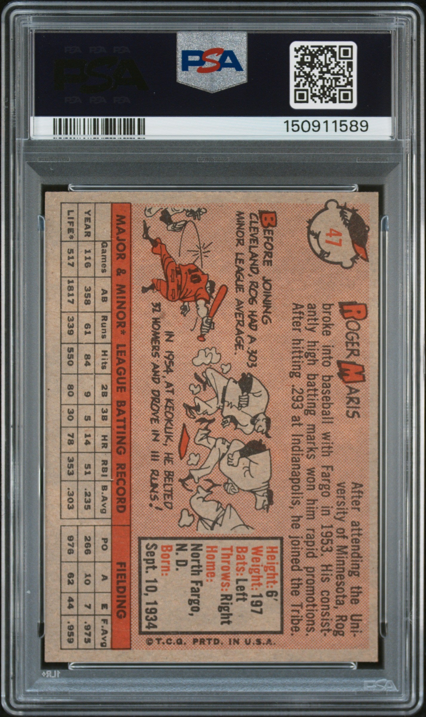 1958 Topps Roger Maris #47 PSA 6.5