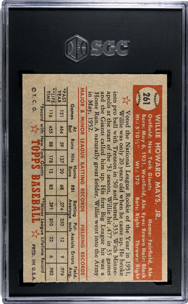 1952 Topps Willie Mays #261 SGC 7