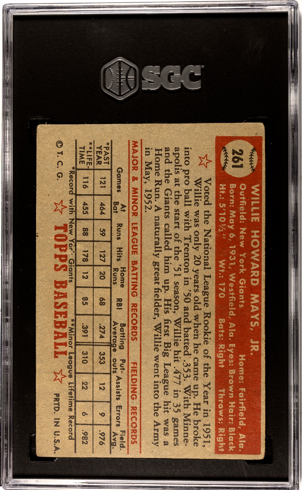 1952 Topps Willie Mays #261 SGC A