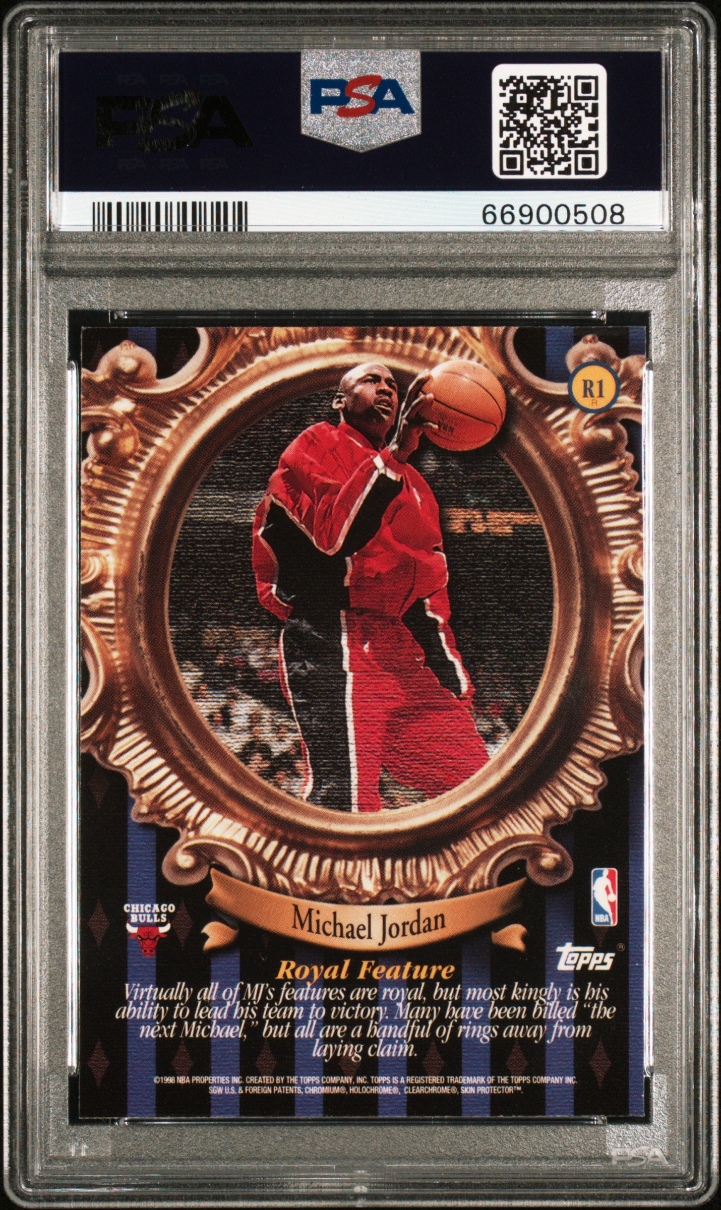 1998 Topps Roundball Royalty Michael Jordan #R1 Refractor W Coating PSA 10