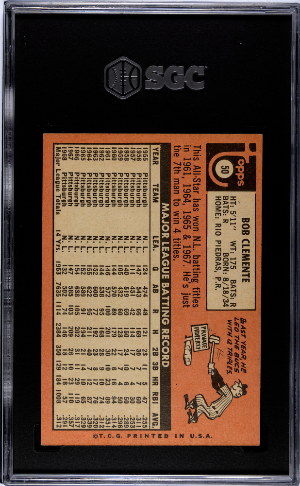 1969 Topps Bob Clemente #50 SGC 5