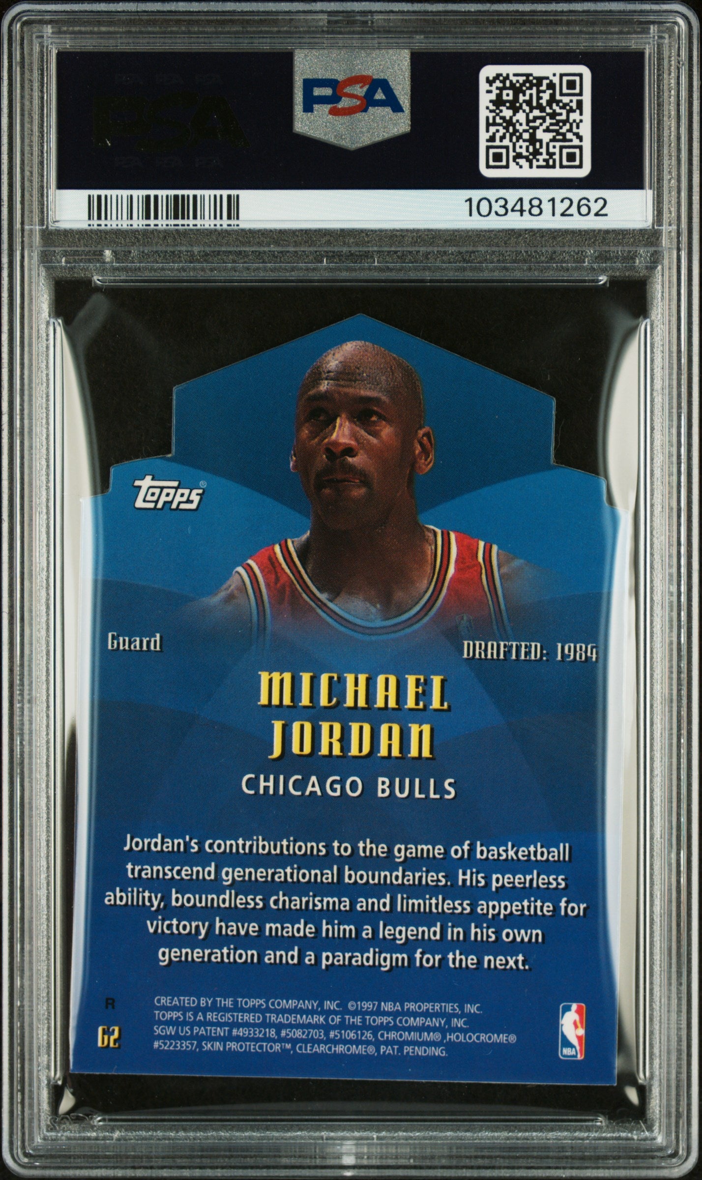 1997 Topps Generations Michael Jordan #G2 Refractor PSA 9