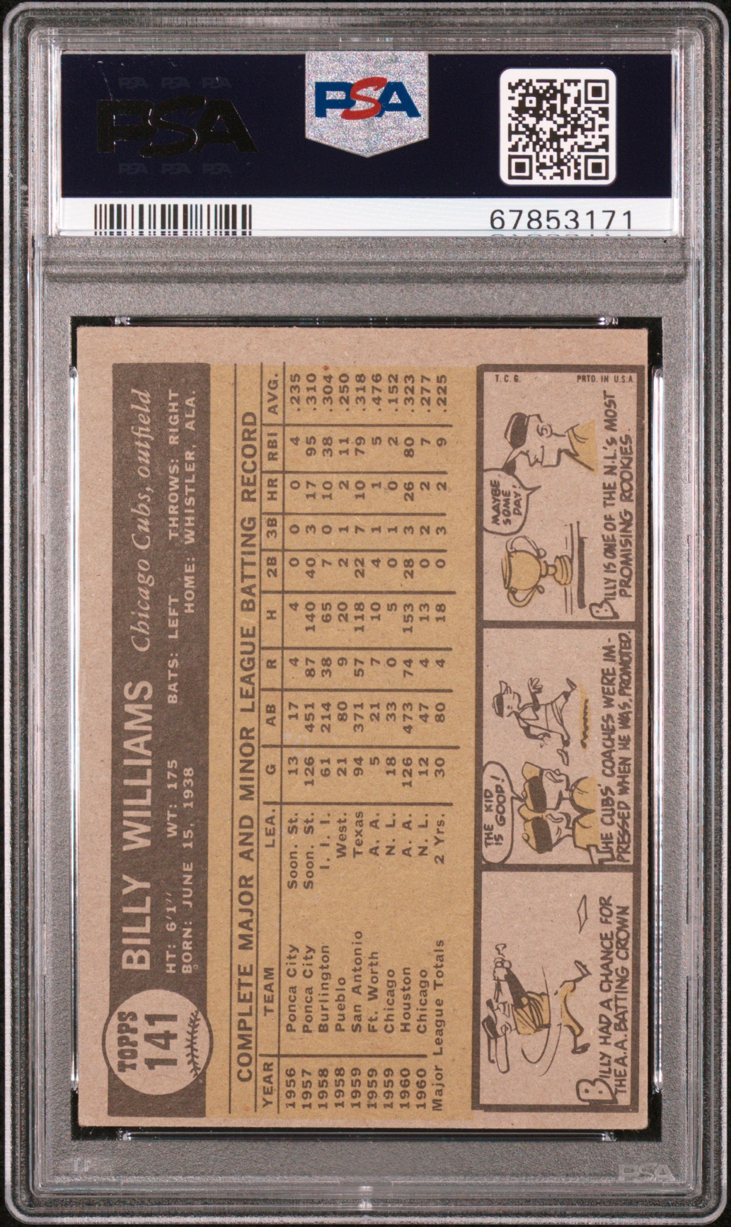1961 Topps Billy Williams #141 PSA 5