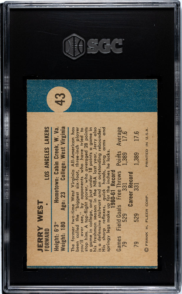 1961 Fleer Jerry West #43 SGC 4.5