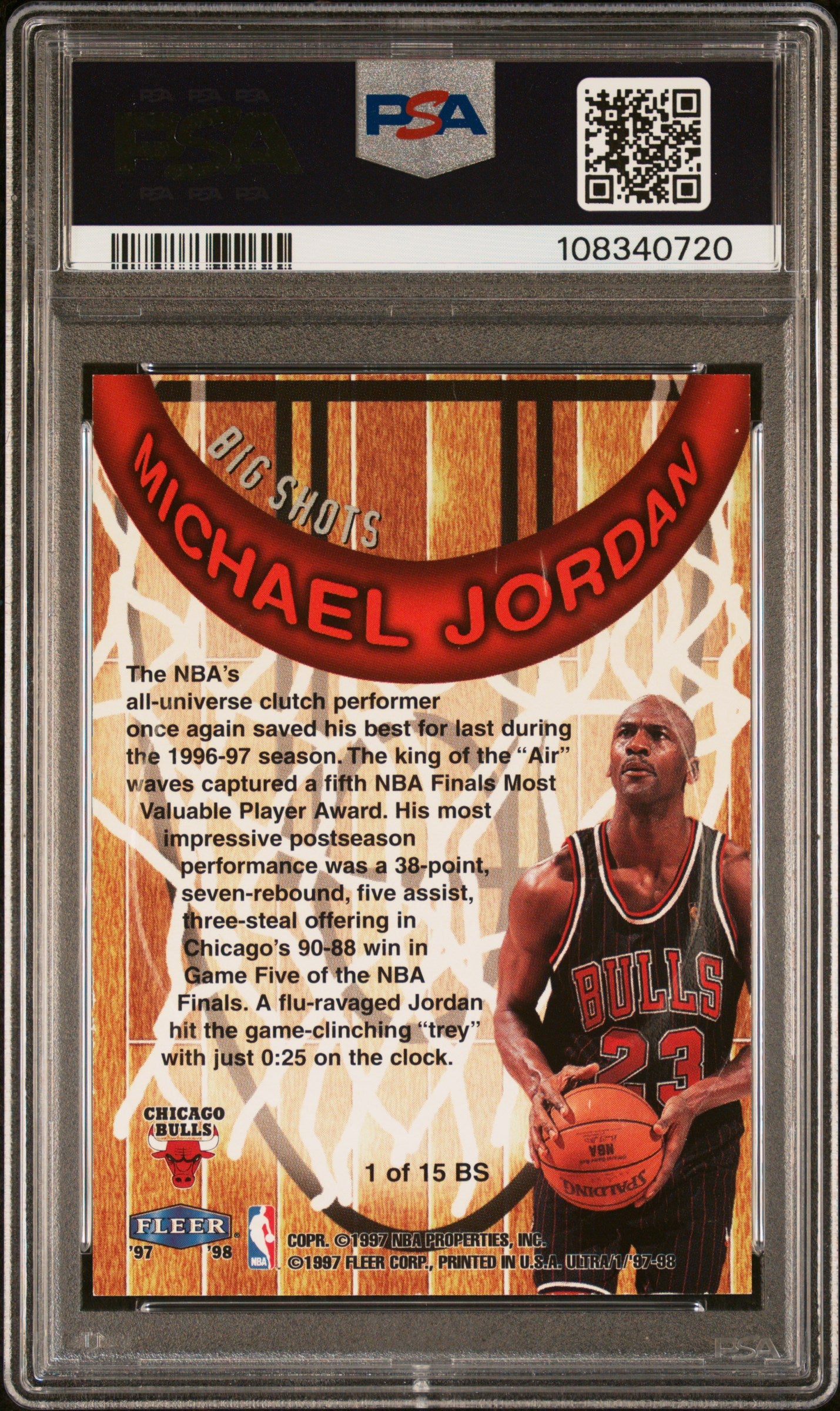 1997 Ultra Big Shots Michael Jordan #1 PSA 9