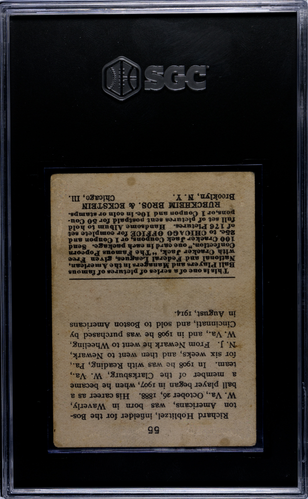 1915 Cracker Jack Richard Hoblitzell #55 SGC 3