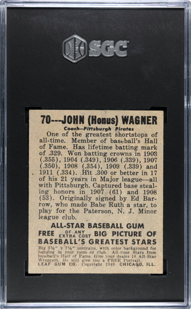 1948 Leaf Gum Co. John Wagner #70 SGC 6
