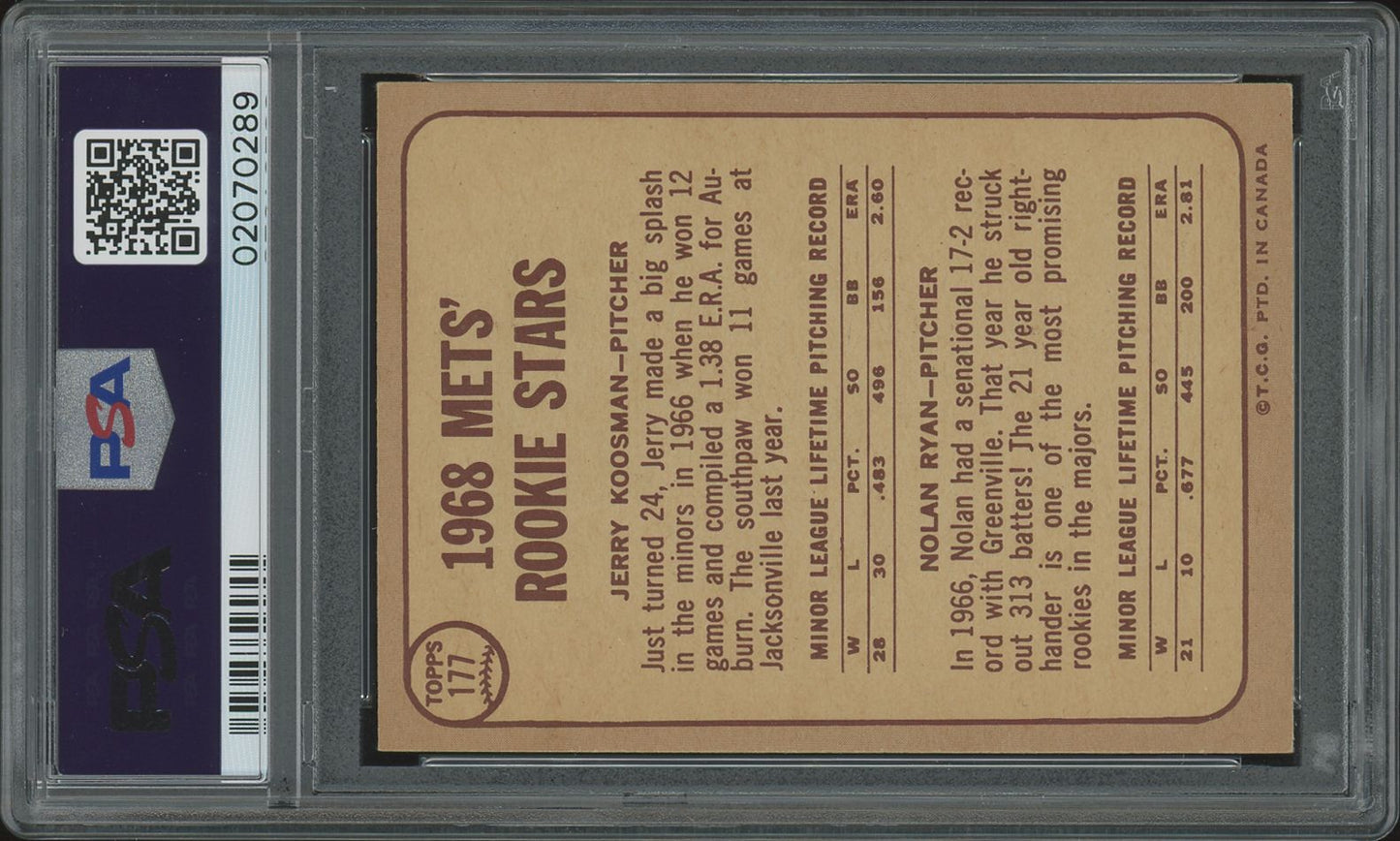 1968 O-Pee-Chee Mets Rookies #177 J. Koosman N. Ryan PSA 8
