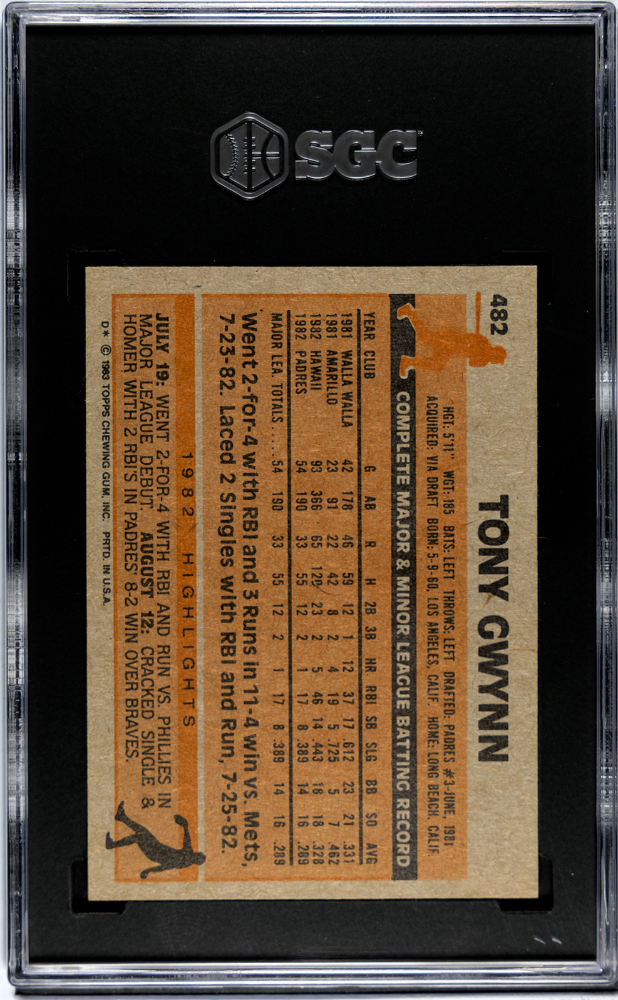 1983 Topps Tony Gwynn #482 SGC 9.5
