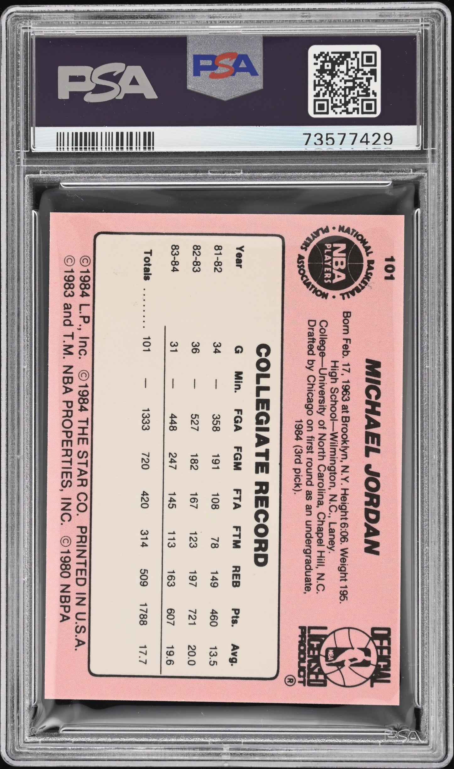 1984 Star Michael Jordan #101 PSA 5