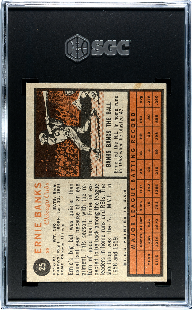 1962 Topps Ernie Banks #25 SGC 6.5