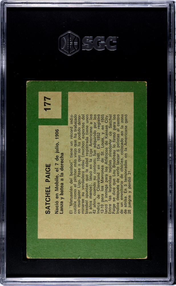 1967 Venezuela Retirado Satchel Paige #177 SGC 3.5