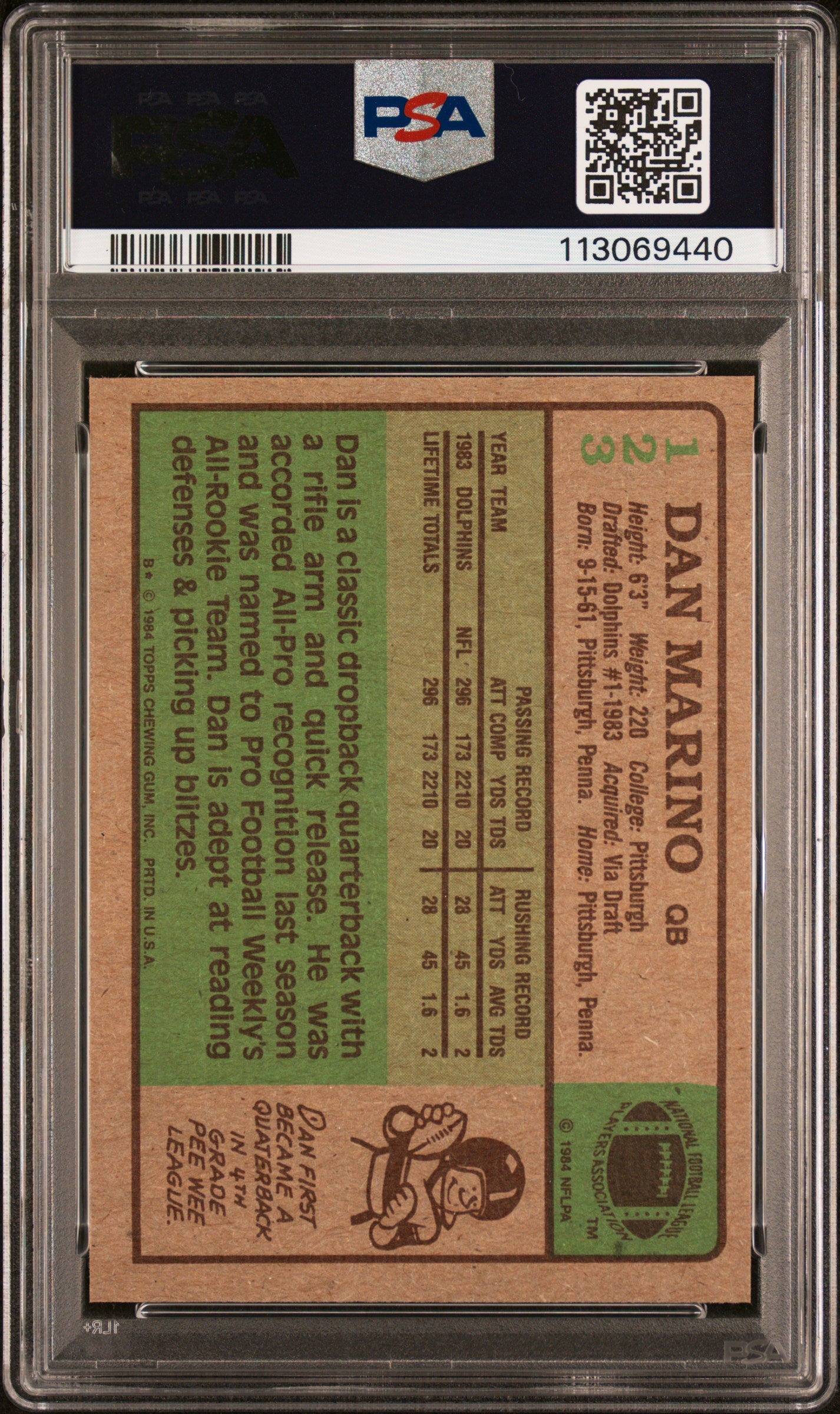 1984 Topps Dan Marino #123 PSA A Auto 10