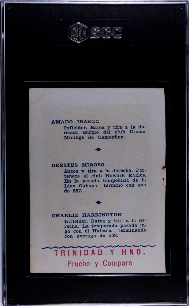 1948 Cuban League Orestes Minoso Trinidad Y Hno SGC A