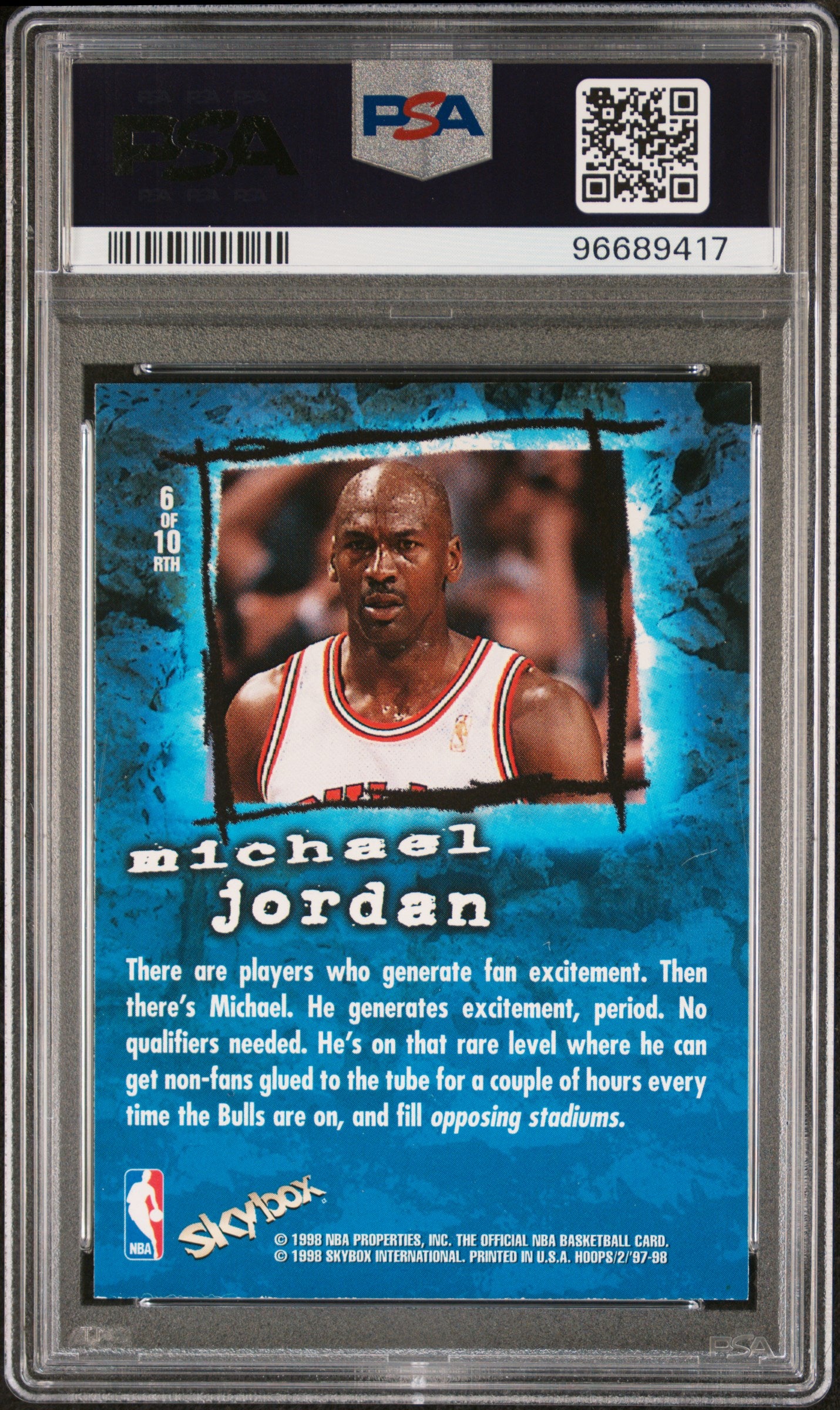 1997 Hoops Rock The House Michael Jordan #6 PSA 8