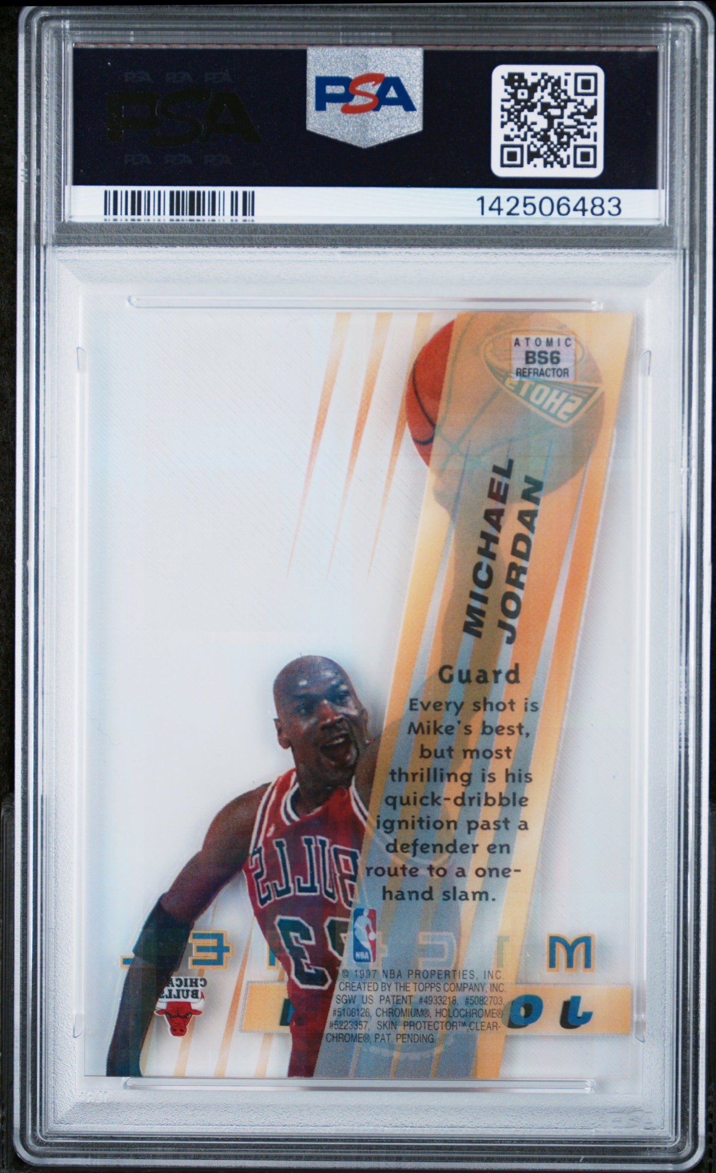 1996 Bowman's Best Best Shots Michael Jordan #BS6 Atomic Refractor PSA 9
