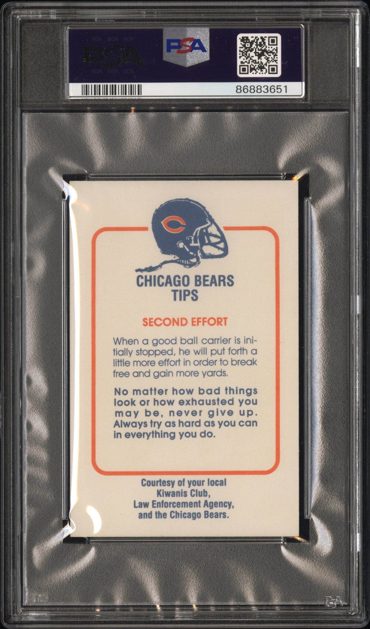 1981 Bears Police Walter Payton PSA 10