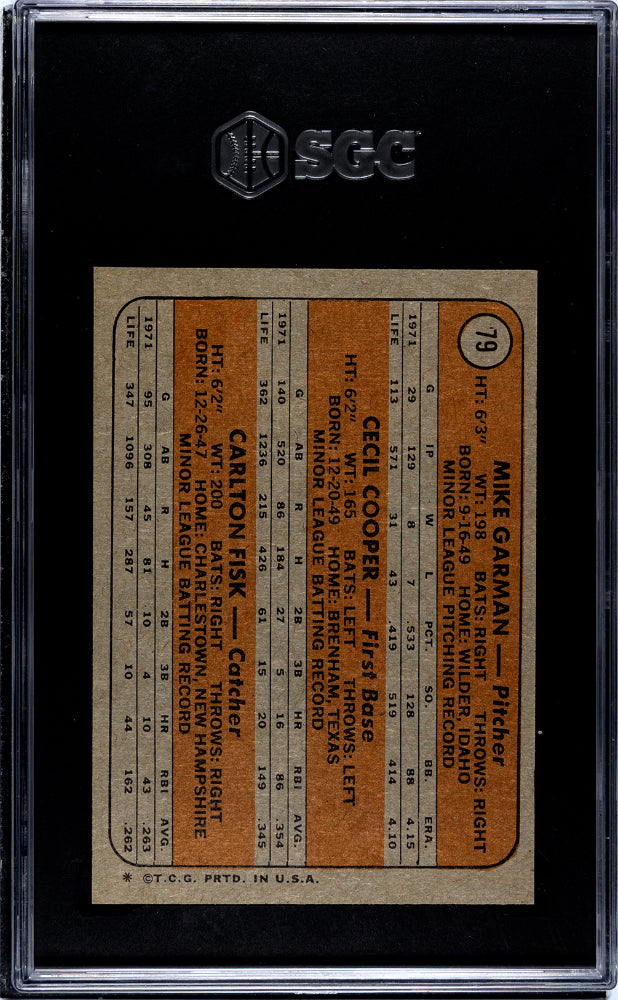 1972 Topps Fisk Cooper #79 SGC 9.5