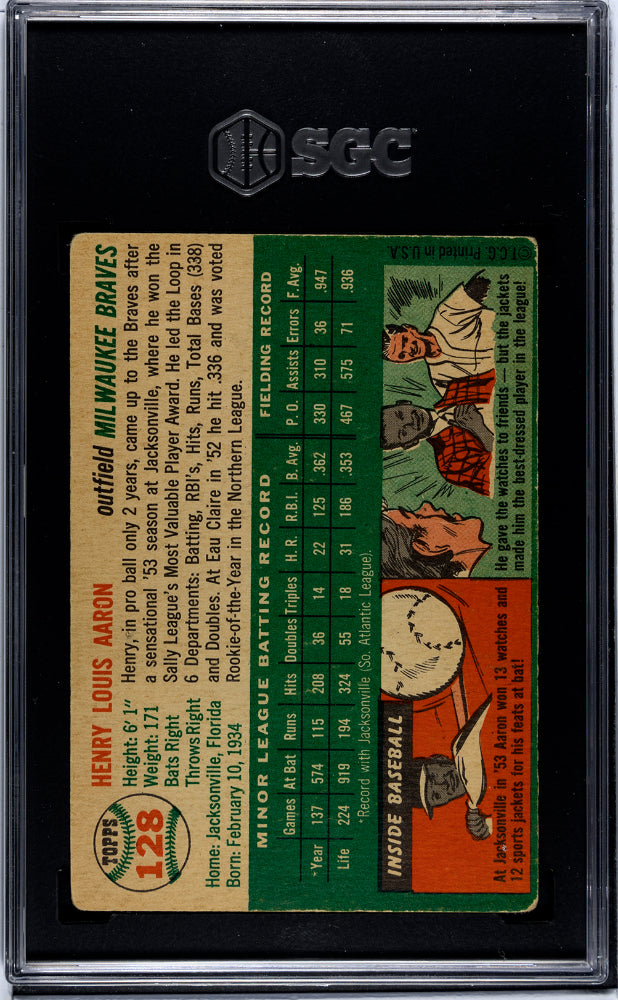 1954 Topps Henry Aaron #128 SGC 2
