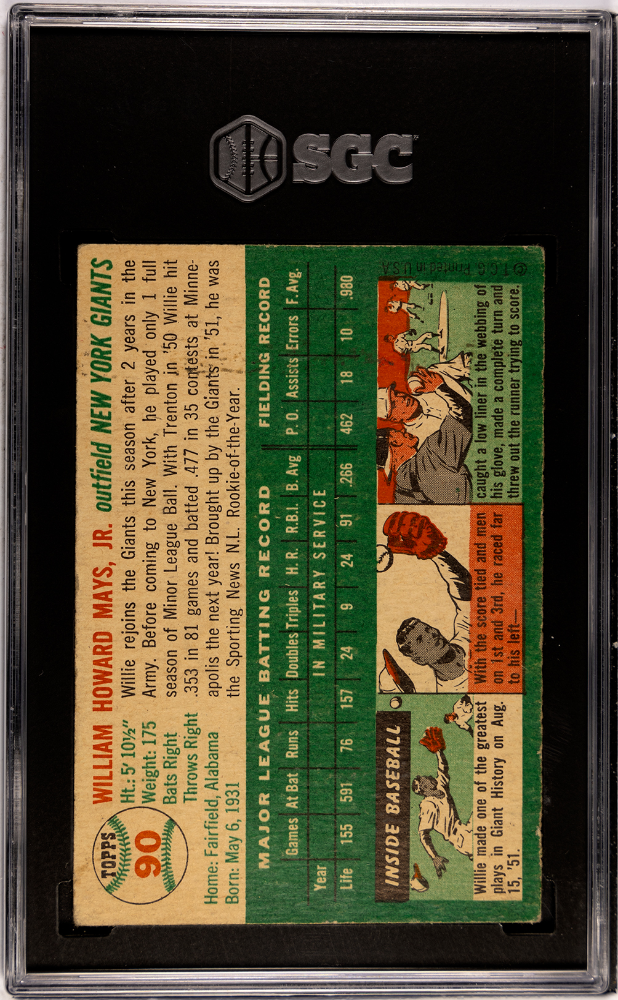 1954 Topps Willie Mays #90 SGC 3.5