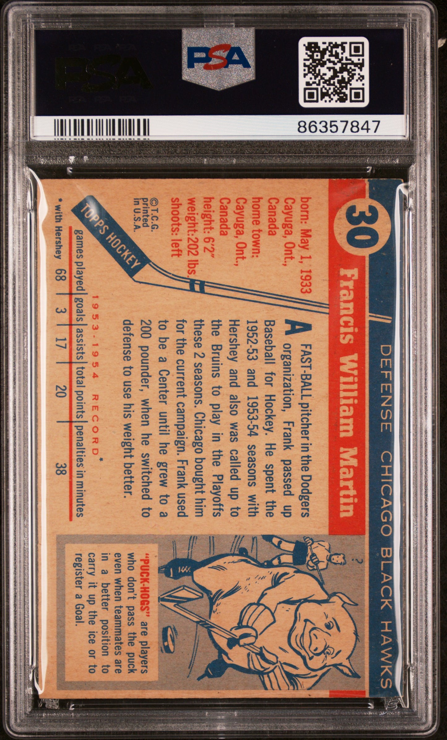 1954 Topps Frank Martin #30 PSA 5
