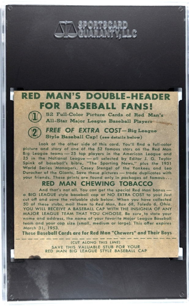 1952 Redman Tobacco Ted Williams #AL-23 SGC 3