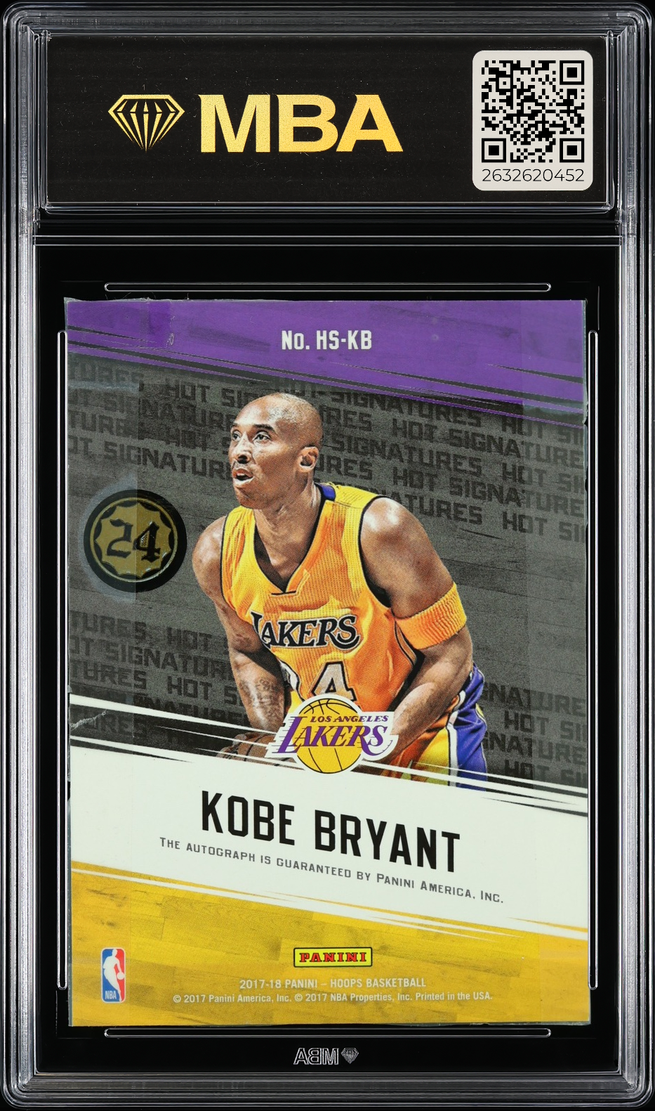 2017 Hoops Hot Signatures Kobe Bryant #HS-KB MBA 2