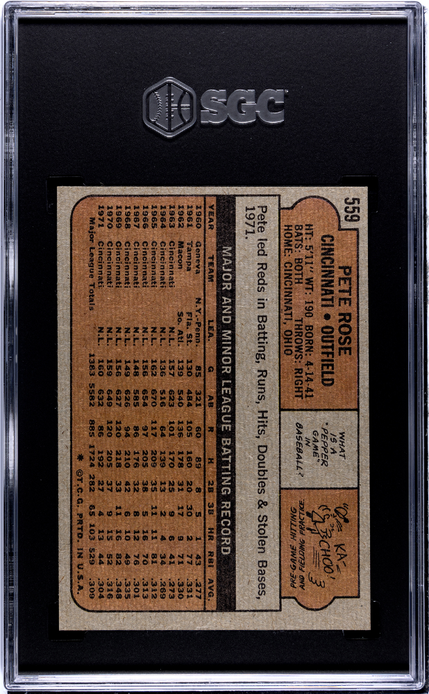 1972 Topps Pete Rose #559 SGC 7