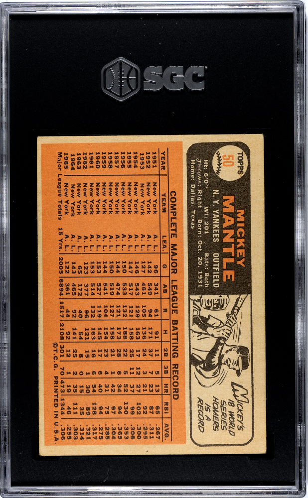 1966 Topps Mickey Mantle #50 SGC 4.5