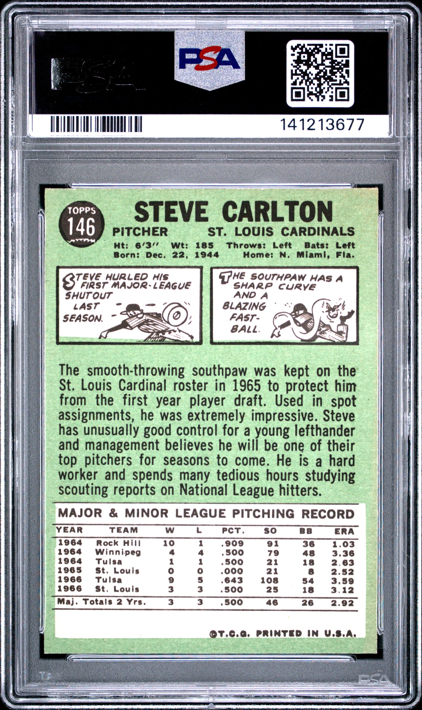 1967 Topps Steve Carlton #146 PSA 6