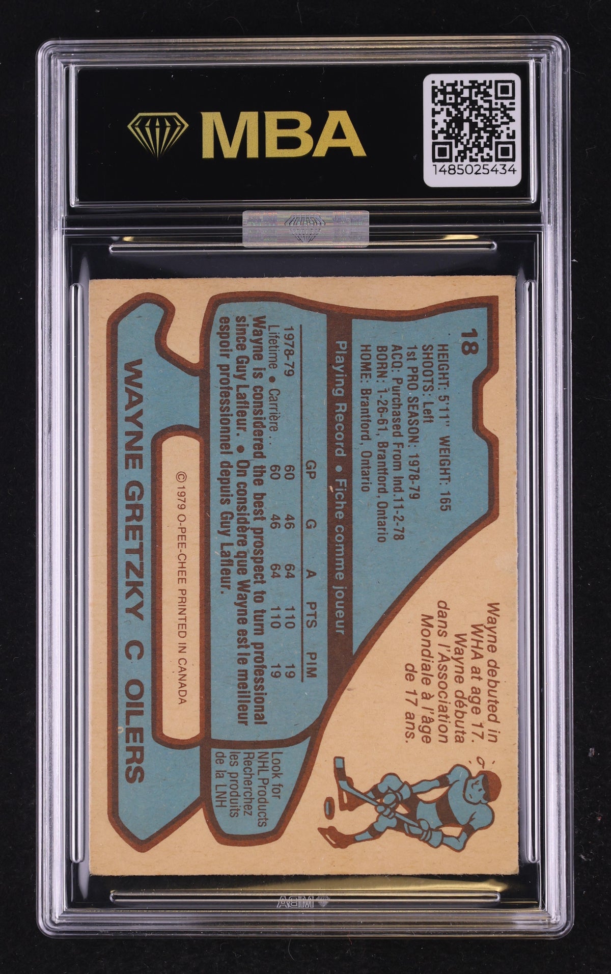 1979 O-Pee-Chee Wayne Gretzky #18 MBA 4.5 MBA Silver
