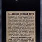 1948 Leaf Gum Co. Babe Ruth #3 SGC 4