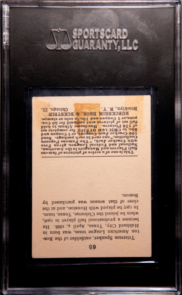 1915 Cracker Jack Tris Speaker #65 SGC 2
