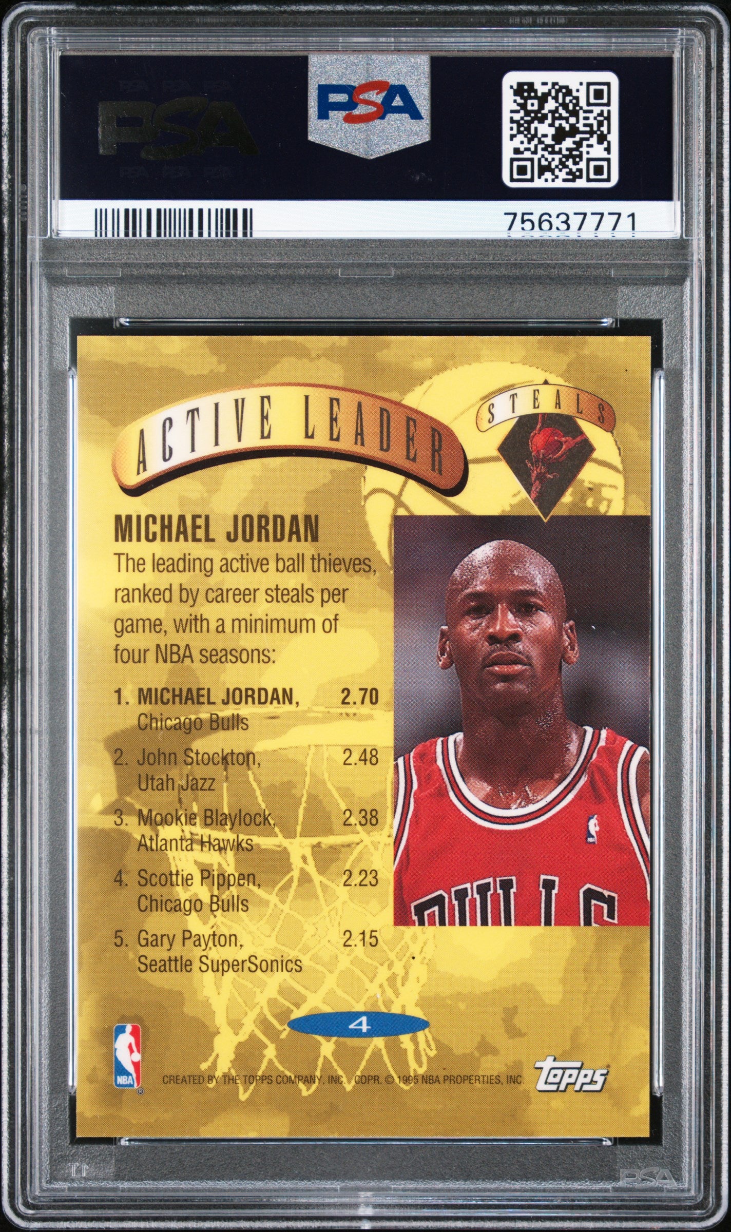 1995 Topps Power Boosters Michael Jordan #4 PSA 9