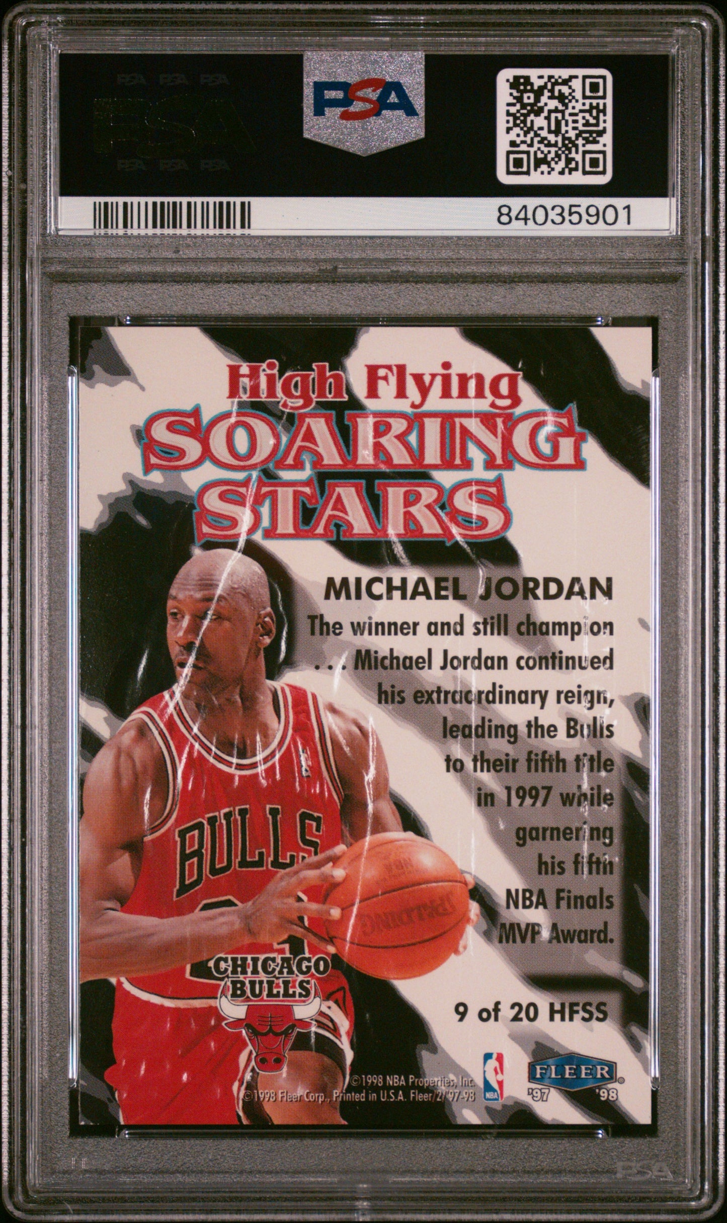 1997 Fleer Soaring Stars Michael Jordan #9 High Flying PSA 9