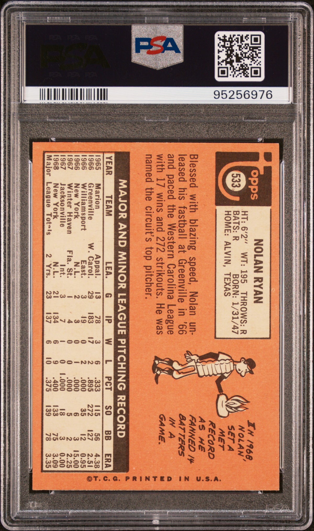 1969 Topps Nolan Ryan #533 PSA 7