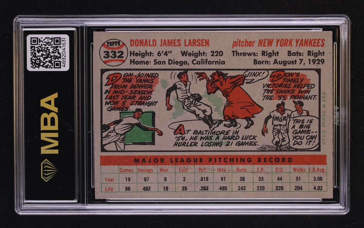 1956 Topps Don Larsen #332 MBA 7.5