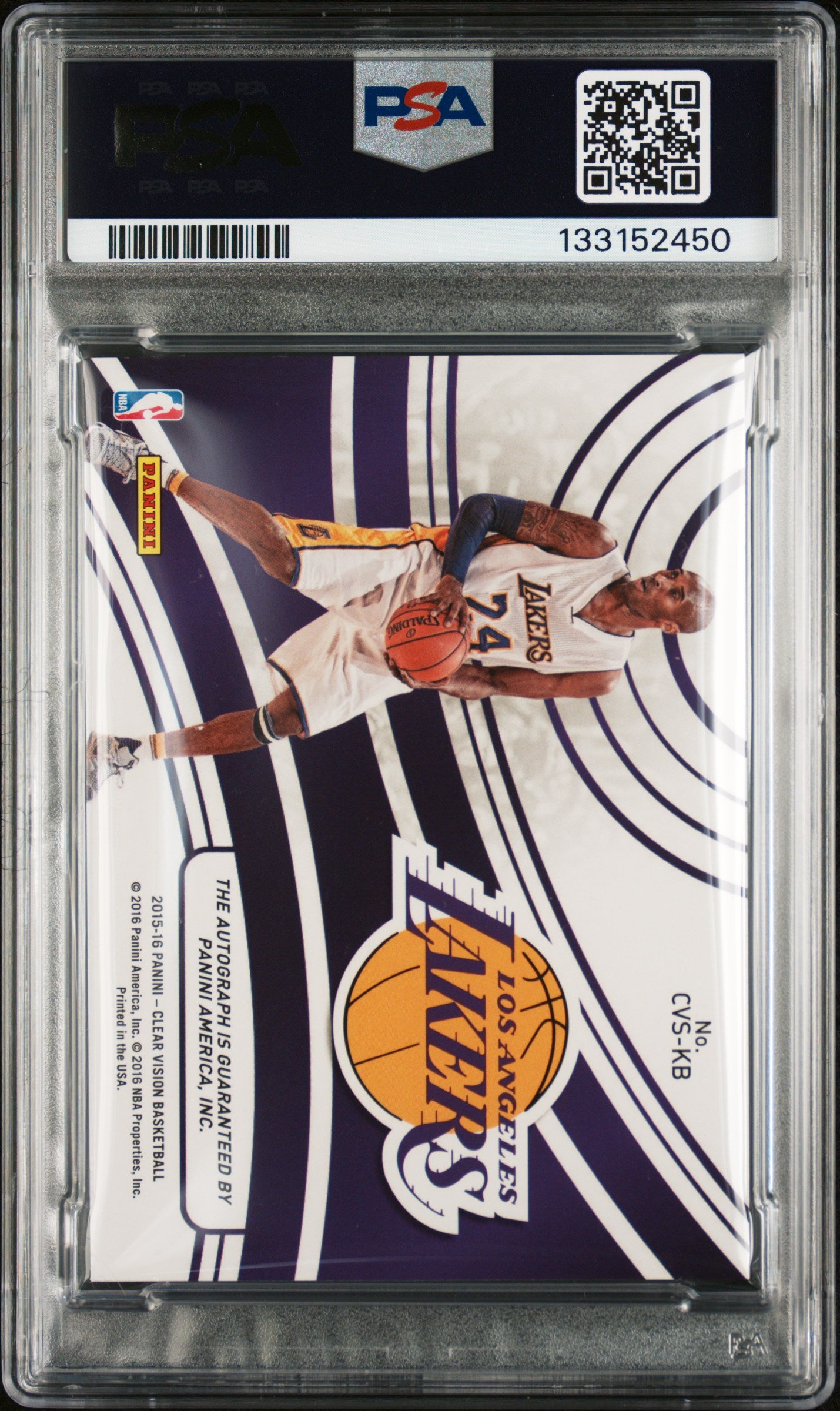 2015 Panini Clear Vision Signatures Kobe Bryant #CVSKB PSA 9 086/119 Auto 10