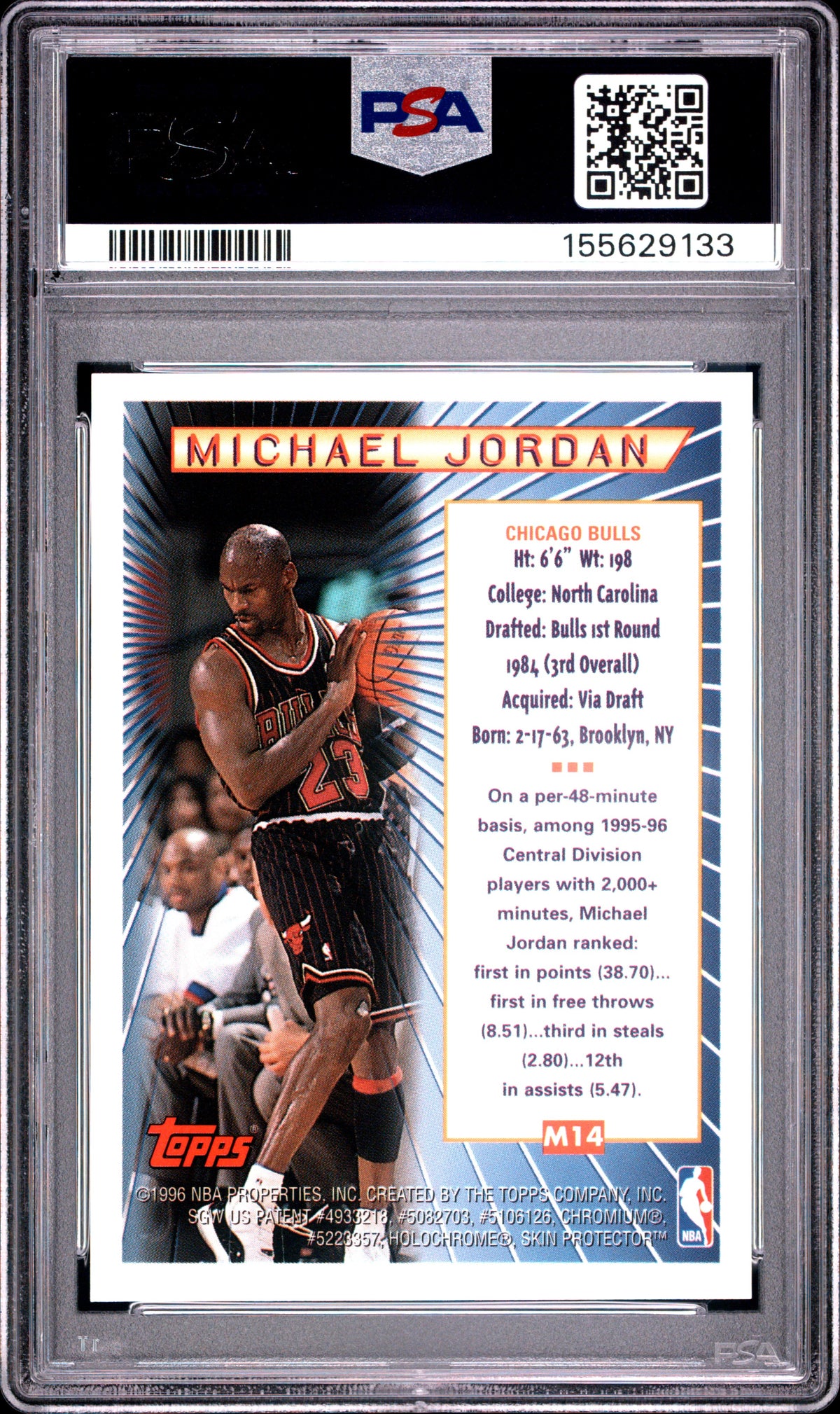 1996 Topps Mystery Finest Michael Jordan #M14 Super Team DIV. Winner PSA 10