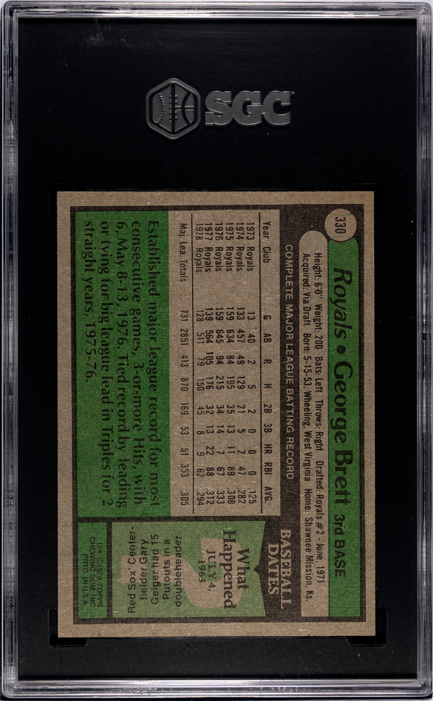 1979 Topps George Brett #330 SGC 9