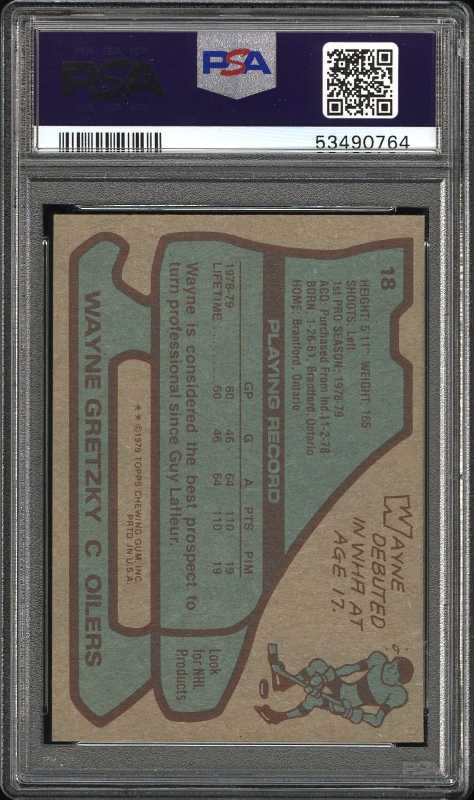 1979 Topps Wayne Gretzky #18 PSA 7