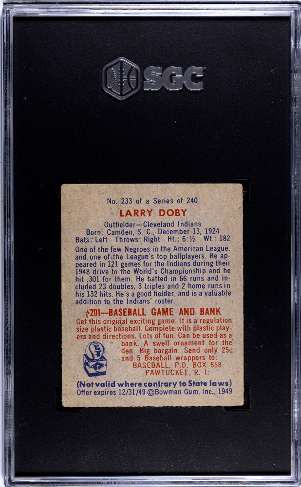 1949 Bowman Larry Doby #233 SGC 5